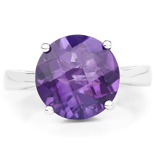 5.60 Carat Genuine Amethyst .925 Sterling Silver Ring on sale at MyriadMart