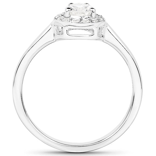 14K White Gold 0.64 Carat Genuine White Diamond Ring on sale at MyriadMart