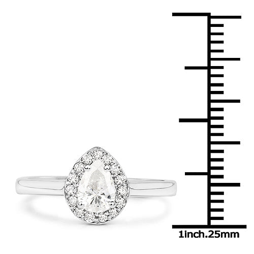 14K White Gold 0.64 Carat Genuine White Diamond Ring on sale at MyriadMart