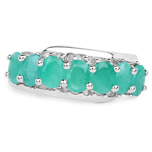 1.64 Carat Genuine Emerald Sterling Silver Ring on sale at MyriadMart