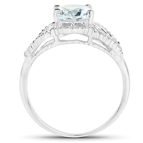 1.50 Carat Genuine Aquamarine .925 Sterling Silver Ring on sale at MyriadMart