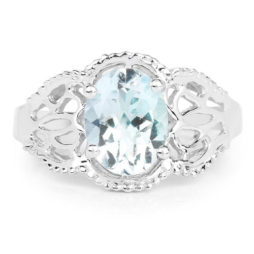 1.50 Carat Genuine Aquamarine .925 Sterling Silver Ring on sale at MyriadMart