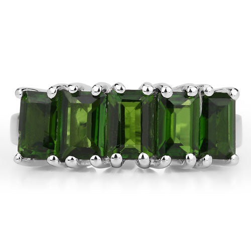 3.25 Carat Genuine Chrome Diopside .925 Sterling Silver Ring on sale at MyriadMart