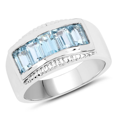 1.75 Carat Genuine Blue Topaz .925 Sterling Silver Ring on sale at MyriadMart