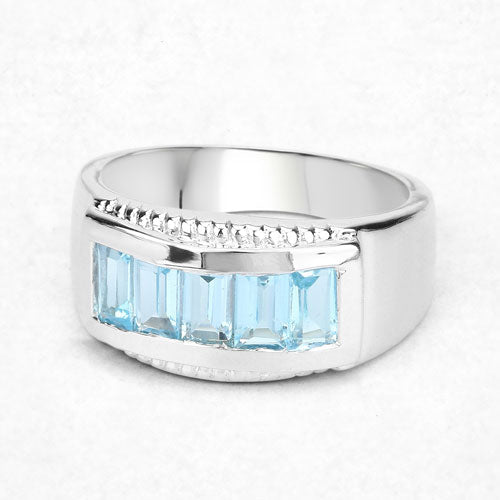 1.75 Carat Genuine Blue Topaz .925 Sterling Silver Ring on sale at MyriadMart
