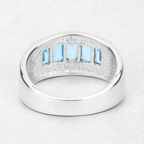 1.75 Carat Genuine Blue Topaz .925 Sterling Silver Ring on sale at MyriadMart