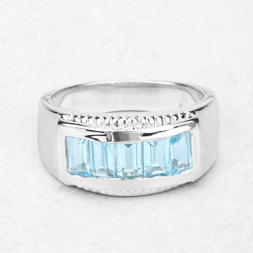 1.75 Carat Genuine Blue Topaz .925 Sterling Silver Ring on sale at MyriadMart