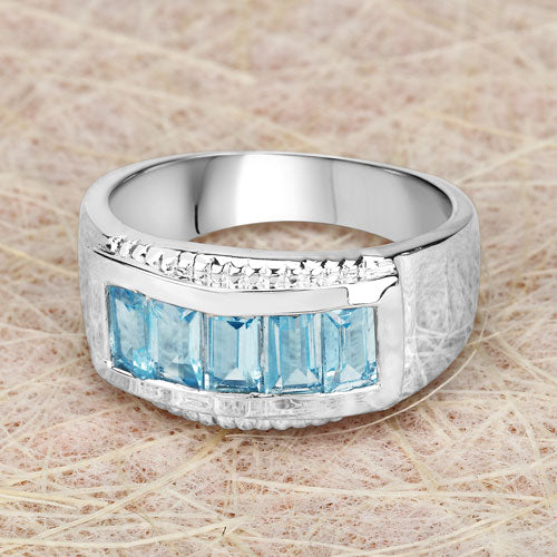 1.75 Carat Genuine Blue Topaz .925 Sterling Silver Ring on sale at MyriadMart