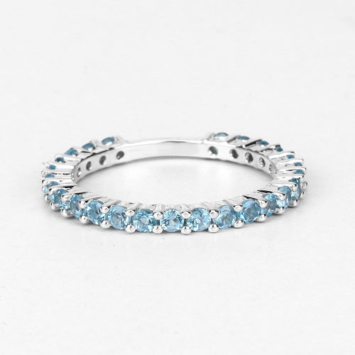 0.94 Carat Genuine Swiss Blue Topaz .925 Sterling Silver Ring on sale at MyriadMart