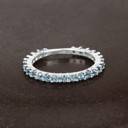 0.94 Carat Genuine Swiss Blue Topaz .925 Sterling Silver Ring on sale at MyriadMart