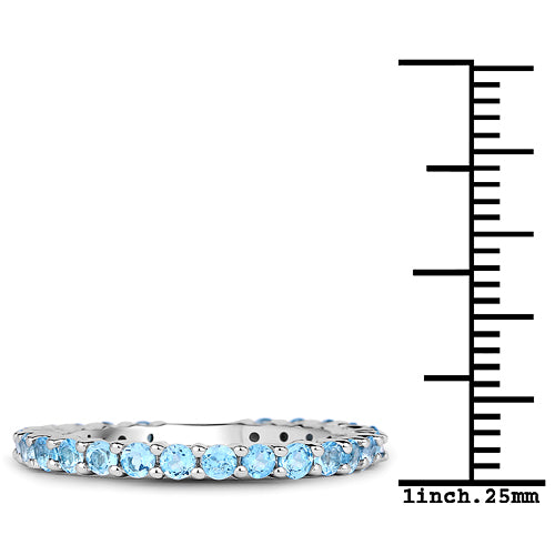 0.94 Carat Genuine Swiss Blue Topaz .925 Sterling Silver Ring on sale at MyriadMart