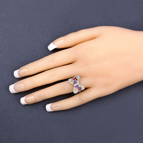 1.18 Carat Genuine Multi Stones .925 Sterling Silver Ring on sale at MyriadMart