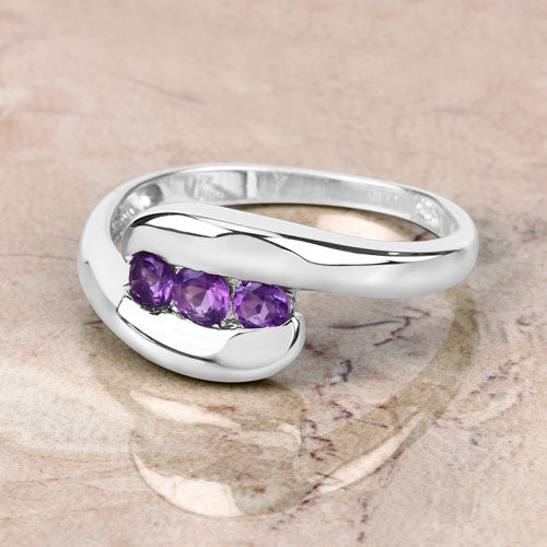 0.54 Carat Genuine Amethyst .925 Sterling Silver Ring on sale at MyriadMart
