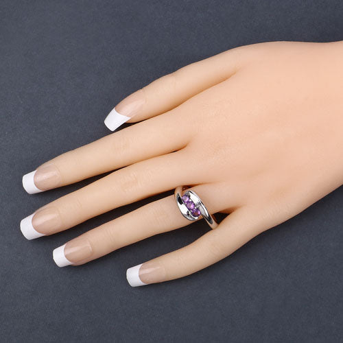 0.54 Carat Genuine Amethyst .925 Sterling Silver Ring on sale at MyriadMart