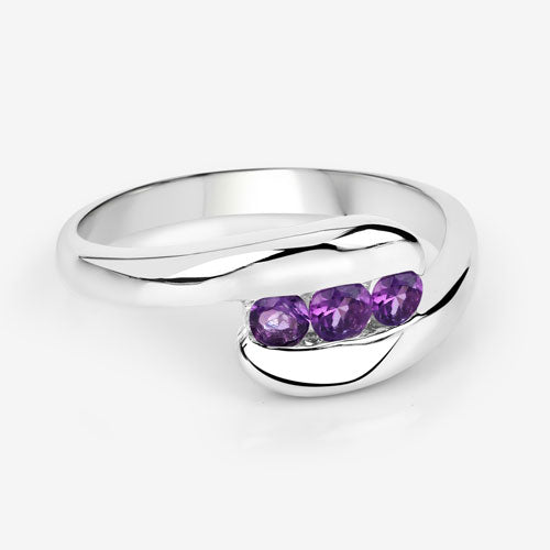 0.54 Carat Genuine Amethyst .925 Sterling Silver Ring on sale at MyriadMart