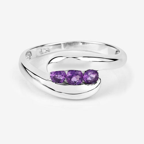 0.54 Carat Genuine Amethyst .925 Sterling Silver Ring on sale at MyriadMart