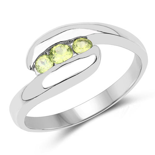 0.56 Carat Genuine Peridot .925 Sterling Silver Ring on sale at MyriadMart