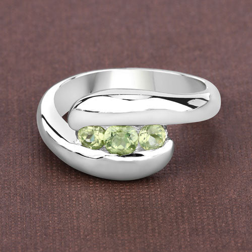 0.56 Carat Genuine Peridot .925 Sterling Silver Ring on sale at MyriadMart