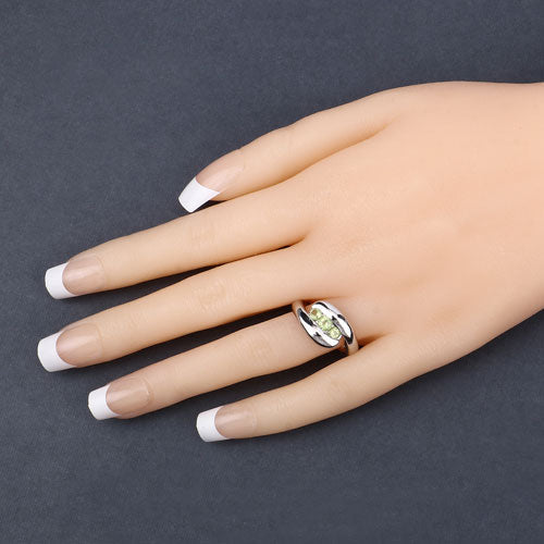 0.56 Carat Genuine Peridot .925 Sterling Silver Ring on sale at MyriadMart