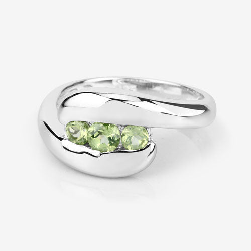 0.56 Carat Genuine Peridot .925 Sterling Silver Ring on sale at MyriadMart