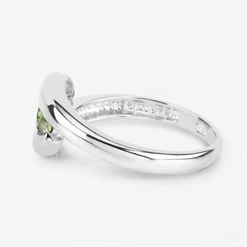0.56 Carat Genuine Peridot .925 Sterling Silver Ring on sale at MyriadMart