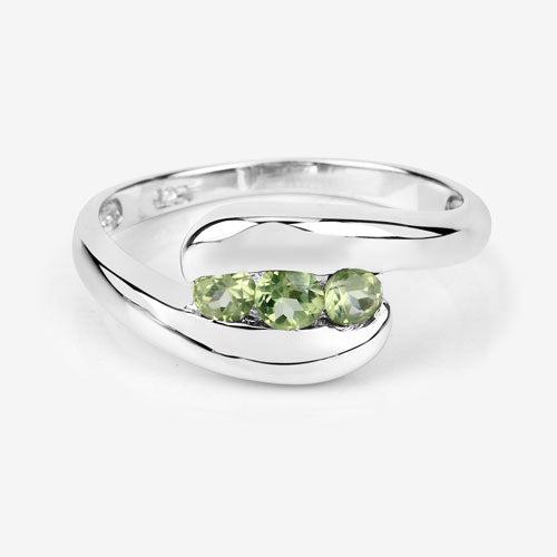 0.56 Carat Genuine Peridot .925 Sterling Silver Ring on sale at MyriadMart