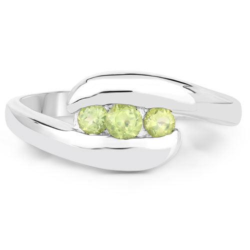 0.56 Carat Genuine Peridot .925 Sterling Silver Ring on sale at MyriadMart