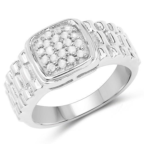 0.25 Carat Genuine White Diamond .925 Sterling Silver Ring on sale at MyriadMart