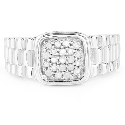 0.25 Carat Genuine White Diamond .925 Sterling Silver Ring on sale at MyriadMart