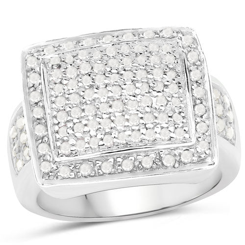0.61 Carat Genuine White Diamond .925 Sterling Silver Ring on sale at MyriadMart