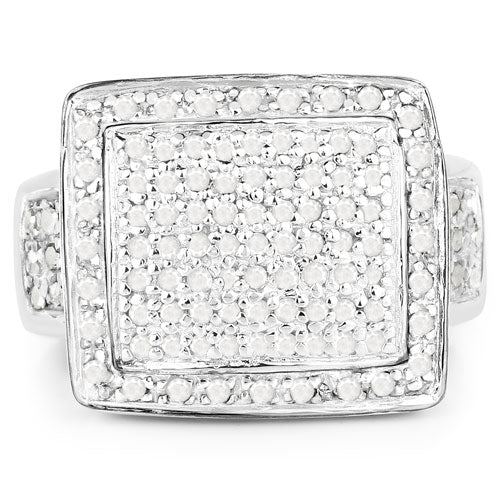 0.61 Carat Genuine White Diamond .925 Sterling Silver Ring on sale at MyriadMart