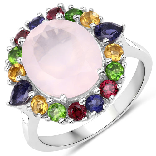5.52 Carat Genuine Multi Stones .925 Sterling Silver Ring on sale at MyriadMart