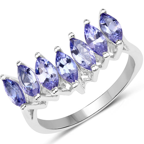 1.68 Carat Genuine Tanzanite .925 Sterling Silver Ring on sale at MyriadMart