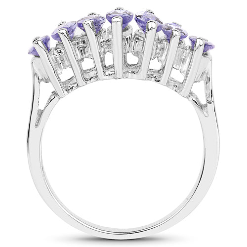 1.68 Carat Genuine Tanzanite .925 Sterling Silver Ring on sale at MyriadMart