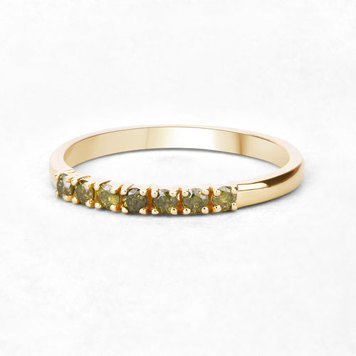 0.22 Carat Genuine Dark Yellow Diamond 14K Yellow Gold Ring I1-I2 on sale at MyriadMart