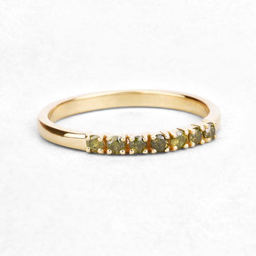 0.22 Carat Genuine Dark Yellow Diamond 14K Yellow Gold Ring I1-I2 on sale at MyriadMart