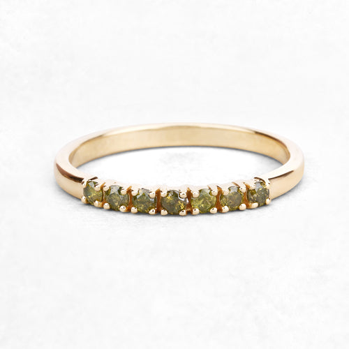 0.22 Carat Genuine Dark Yellow Diamond 14K Yellow Gold Ring I1-I2 on sale at MyriadMart