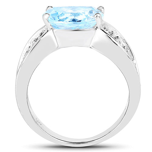 4.77 Carat Genuine Blue Topaz and Tanzanite .925 Sterling Silver Ring on sale at MyriadMart