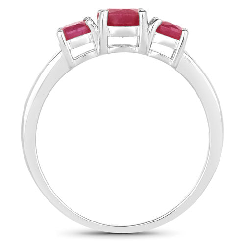 1.15 Carat Genuine Ruby 14K White Gold Ring on sale at MyriadMart
