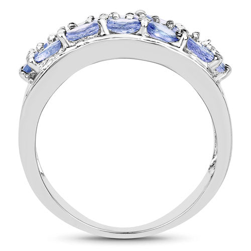 2.76 Carat Genuine Tanzanite and White Topaz .925 Sterling Silver Ring on sale at MyriadMart