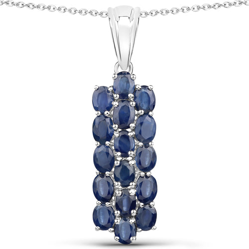 10.40 Carat Genuine Blue Sapphire .925 Sterling Silver 3 Piece Jewelry Set Ring, Earrings, and Pendant w/ Chain on sale at MyriadMart