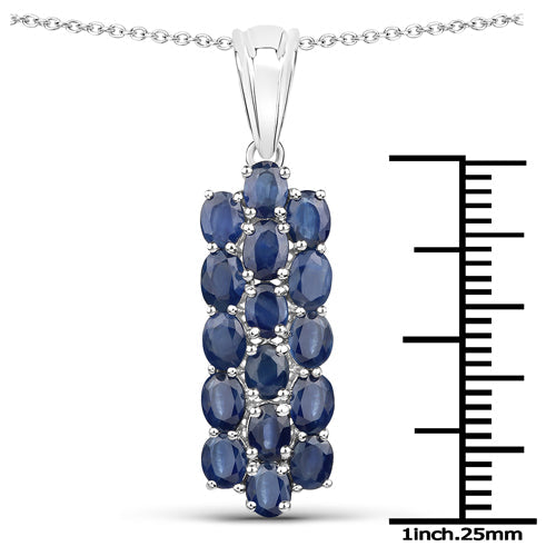 10.40 Carat Genuine Blue Sapphire .925 Sterling Silver 3 Piece Jewelry Set Ring, Earrings, and Pendant w/ Chain on sale at MyriadMart