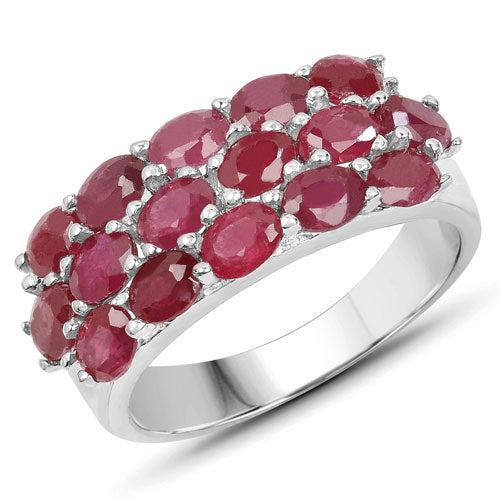 3.52 Carat Genuine Ruby .925 Sterling Silver Ring on sale at MyriadMart