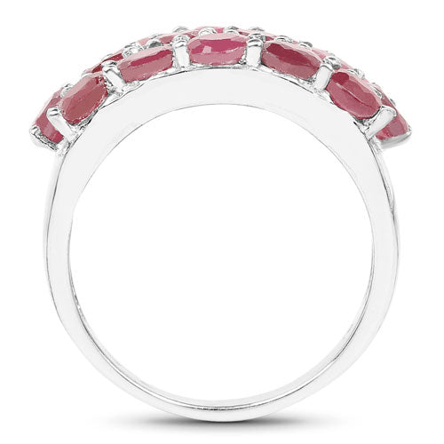 3.52 Carat Genuine Ruby .925 Sterling Silver Ring on sale at MyriadMart