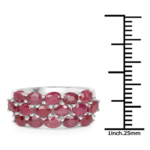 3.52 Carat Genuine Ruby .925 Sterling Silver Ring on sale at MyriadMart