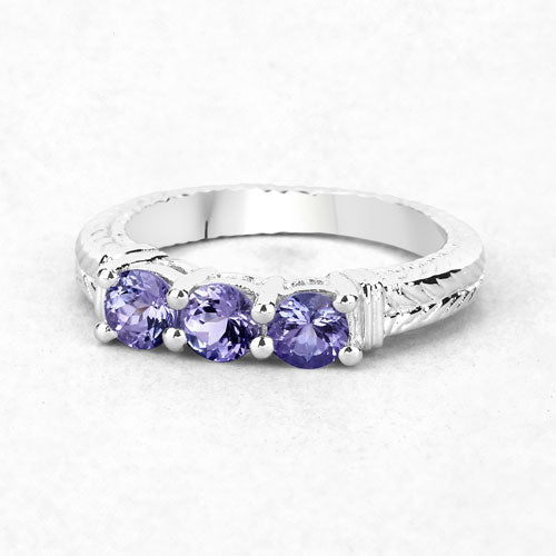 1.11 Carat Genuine Tanzanite .925 Sterling Silver Ring on sale at MyriadMart