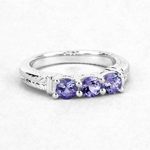 1.11 Carat Genuine Tanzanite .925 Sterling Silver Ring on sale at MyriadMart