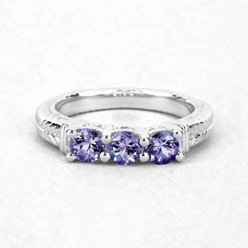 1.11 Carat Genuine Tanzanite .925 Sterling Silver Ring on sale at MyriadMart