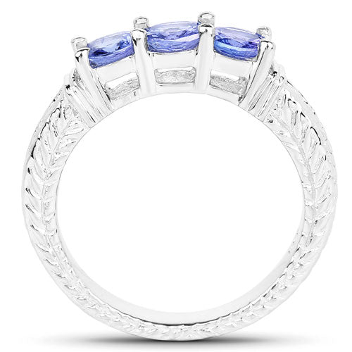 1.11 Carat Genuine Tanzanite .925 Sterling Silver Ring on sale at MyriadMart
