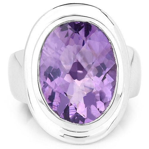 9.01 Carat Genuine Amethyst .925 Sterling Silver Ring on sale at MyriadMart